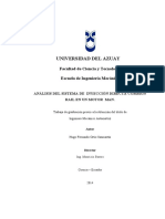 Universidad Del Azuay: Facultad de Ciencia y Tecnología Escuela de Ingeniería Mecánica