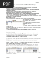 Using An Excel Worksheet - Basic Formula Terminology: What Is A Formula ?