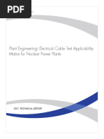 Plant Engineering: Electrical Cable Test Applicability Matrix For Nuclear Power Plants