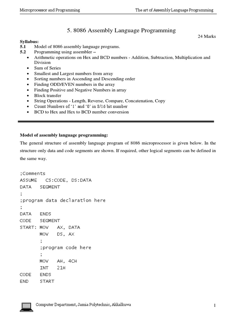 44 List Assembly language programming 8086 books pdf 