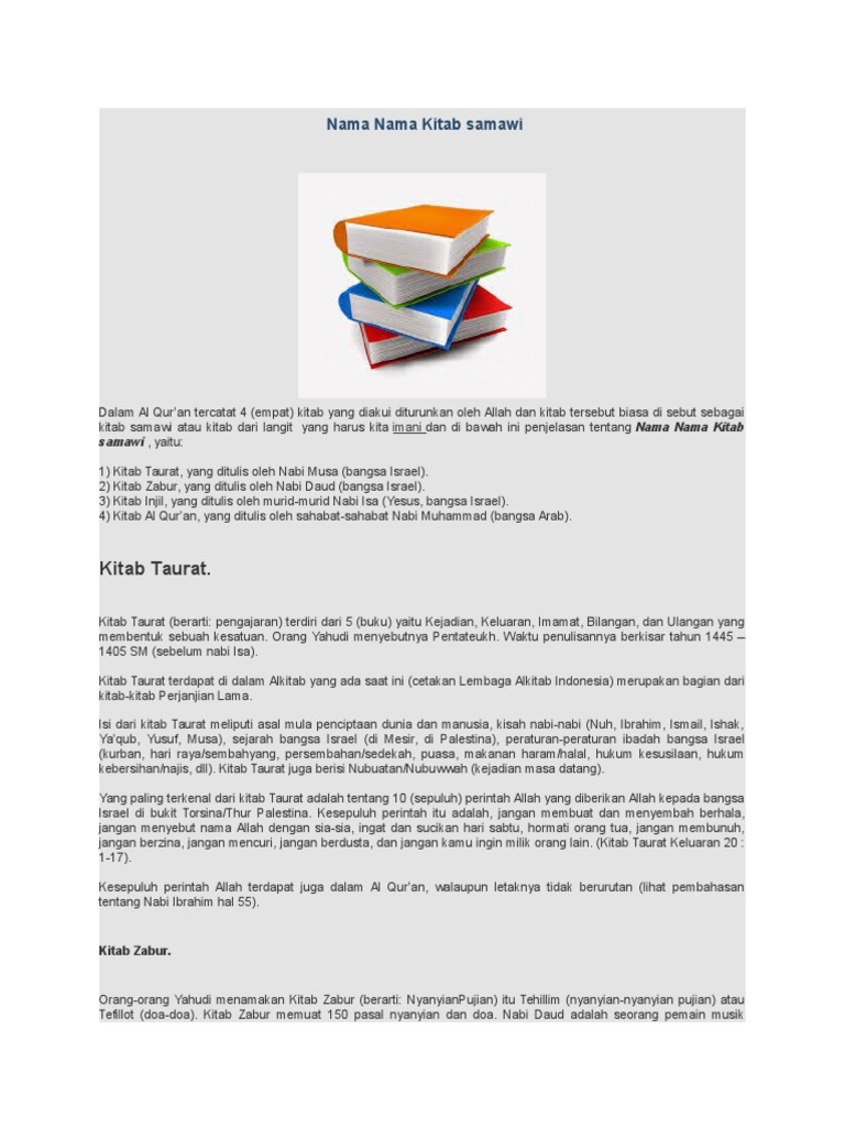 Nama Nama Kitab Samawi Pdf