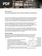 Best Practices Inventory Management for Small to Mid Sized Business