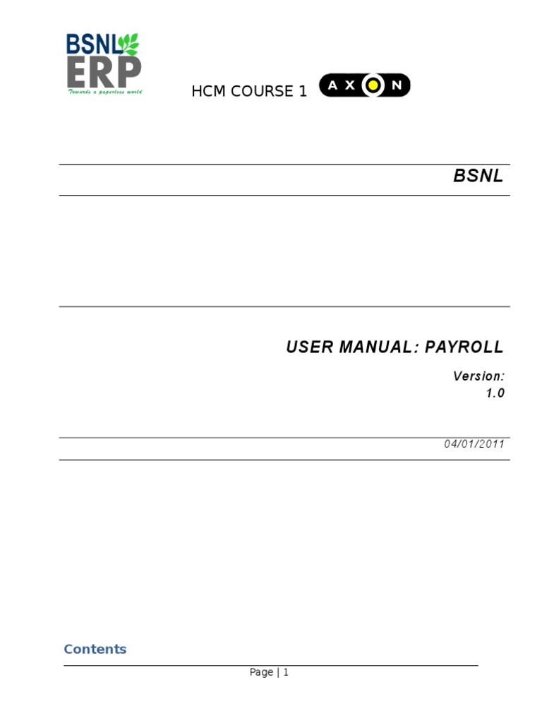BSNL SAP Payroll User Manual Guide | PDF | Payroll | Double Click