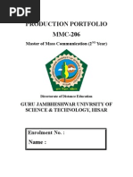 Download Production Portfolio Sample MMC Guru Jambheshwar University of Sciene and Technolgy Hisar by Aadarsh Rathore SN34278379 doc pdf