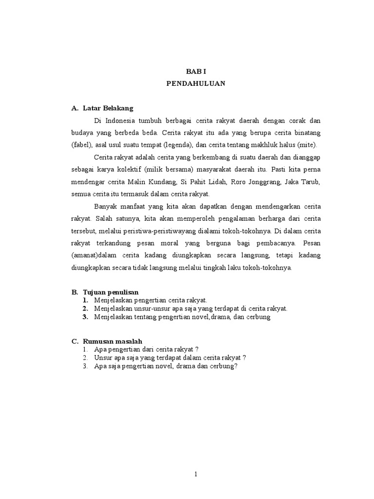 Unsur Intrinsik Dan Ekstrinsik Drama Malin Kundang