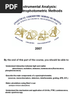 Instrumental Analysis: Spectrophotometric Methods