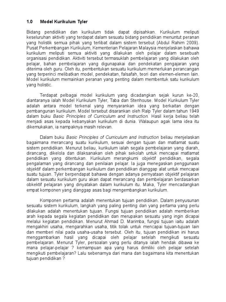 Basic Principles Of Curriculum And Instruction Tyler