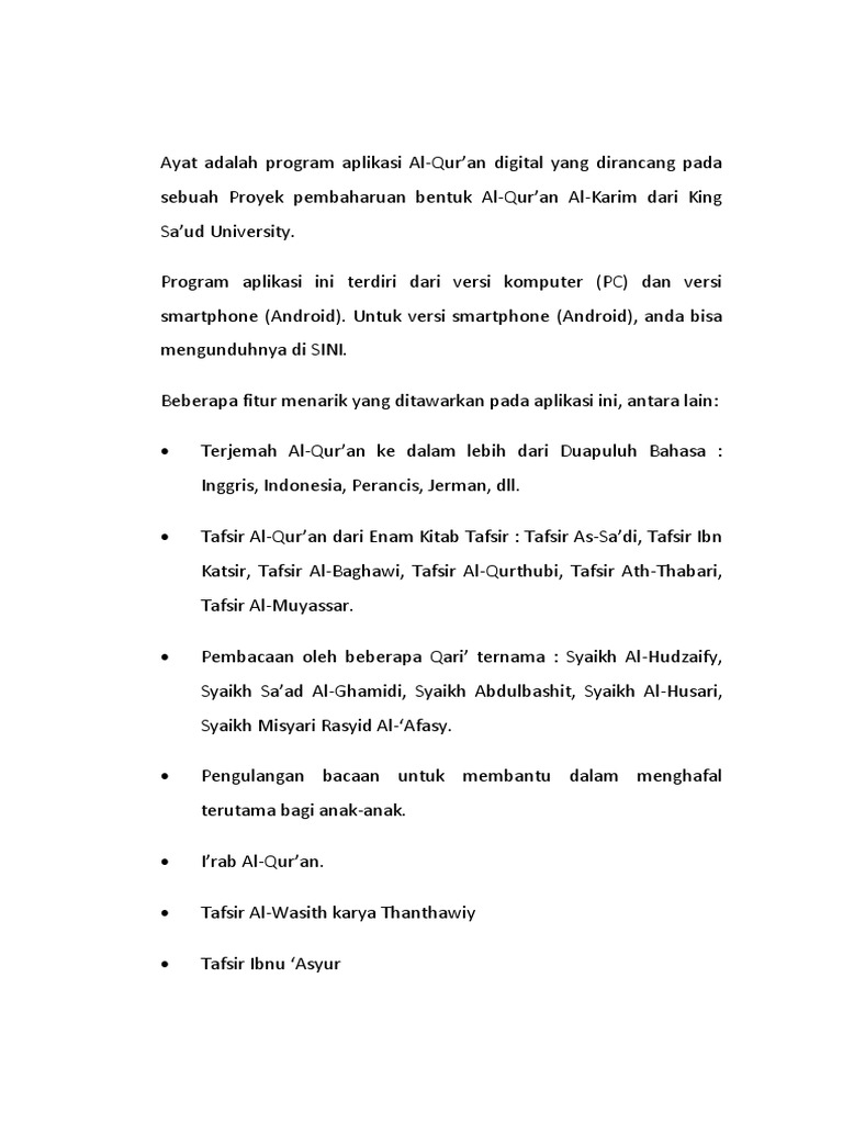 Aplikasi Al-Qur'an Digital Ayat | PDF | Teknologi & Rekayasa