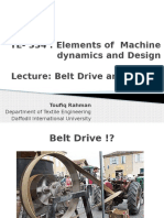 TE-334: Elements of Machine Dynamics and Design Lecture: Belt Drive and Design