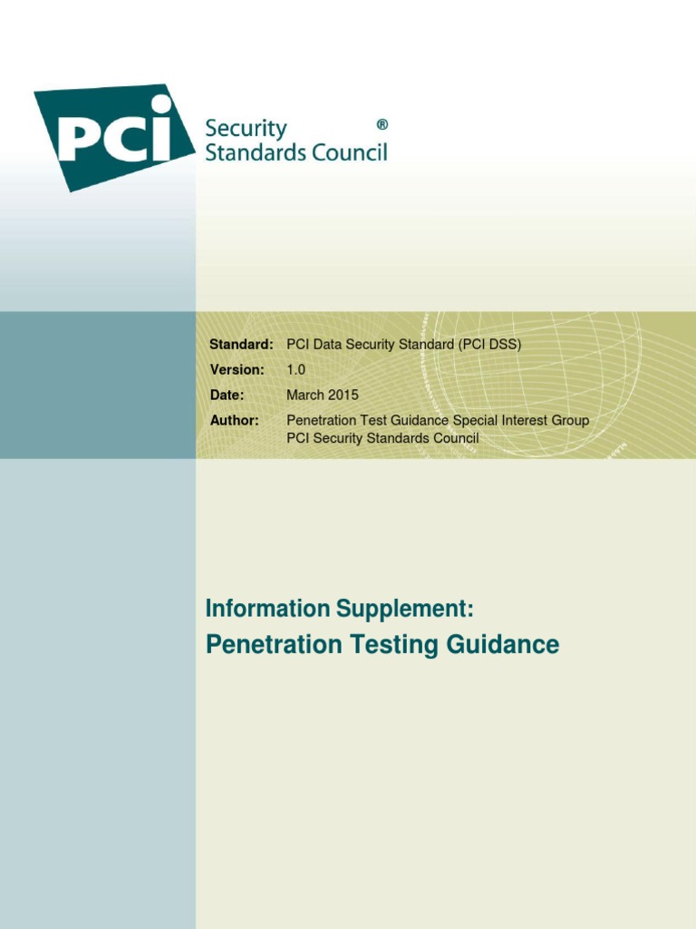 Penetration Testing Guidance: Information Supplement | PDF | Payment ...