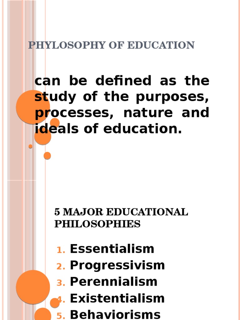 Major Educational Philosophies Explained | PDF | Philosophical Theories ...