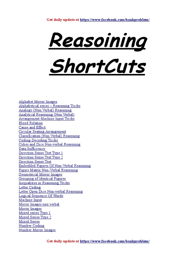 Reasoining Shortcuts: Get Daily Update at | PDF