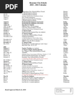 2010-2011 School Calendar