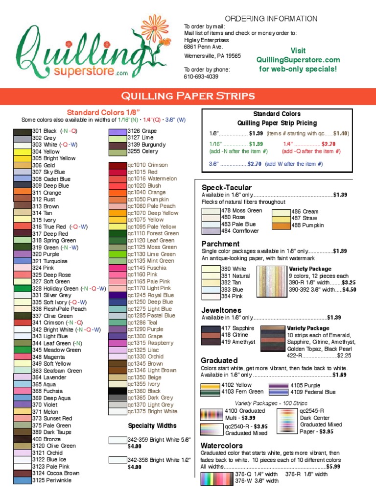 quilling paper strips.pdf Color Pinturas