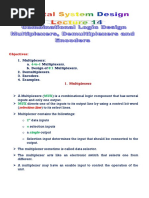 Lecture 14 Multiplexers, Demultiplexers and Encoders