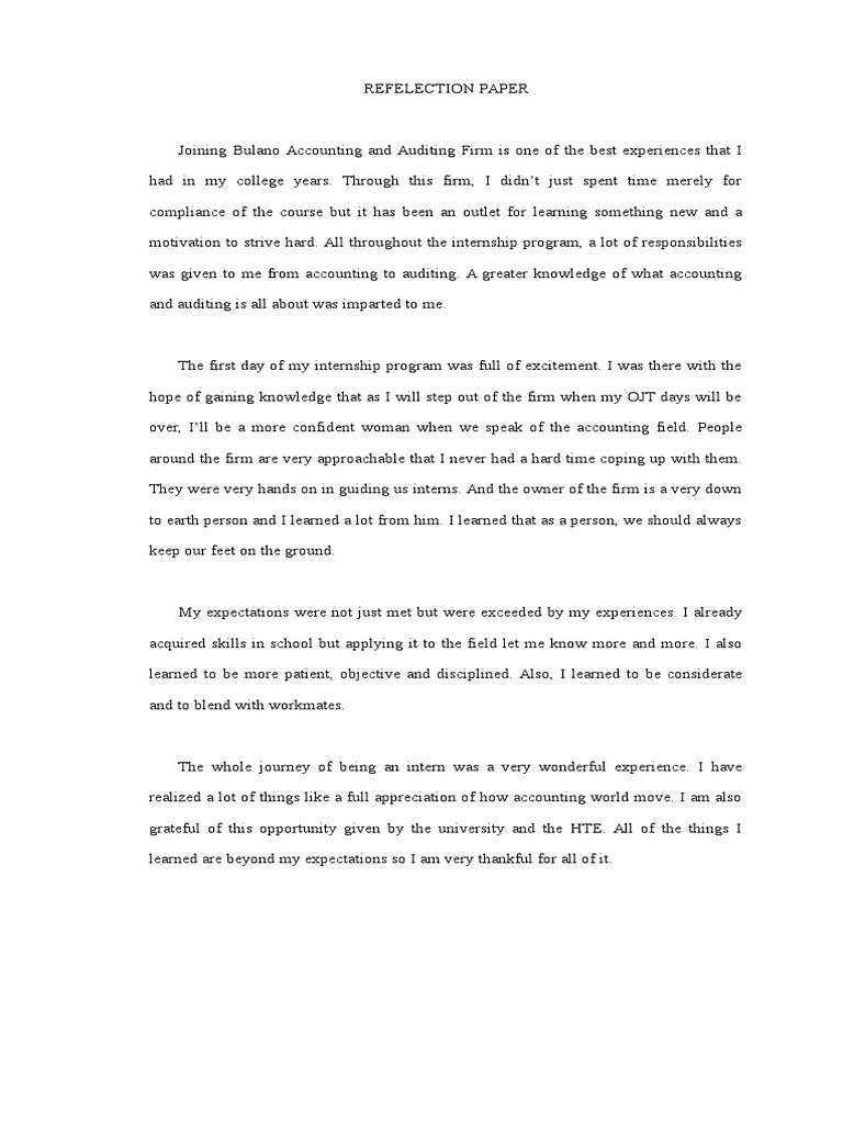 teaching internship reflection essay