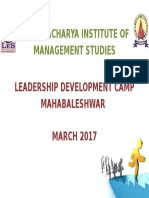 S. A. V. Acharya Institute of Management Studies: Leadership Development Camp Mahabaleshwar MARCH 2017