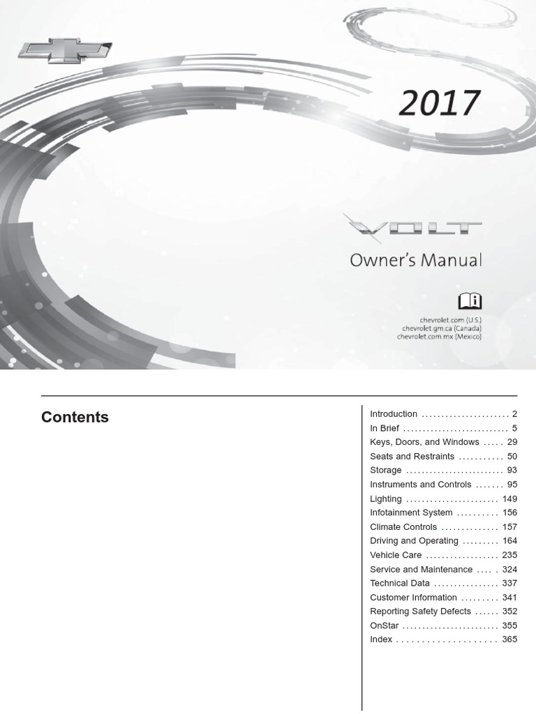 Amazing Chevy Volt 2017 Owners Manual Images
