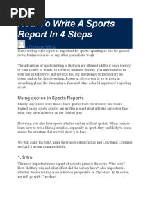 How To Write A Sports Report in 4 Steps
