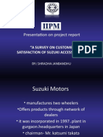 Presentation On Project Report: "A Survey On Customer Satisfaction of Suzuki Access 125Cc"