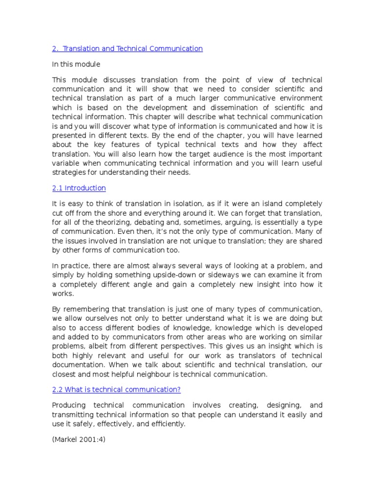 Technical Translation in Communication | PDF | Technical Communication ...