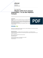 Diffusion Online de La Marque Hospitaliere Le Cas Des Hopitaux Francais PDF