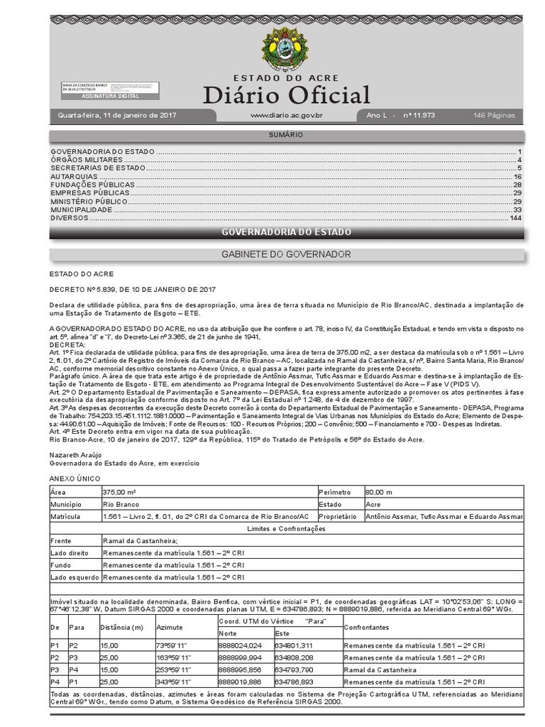 Novo Plano Diretor 2017 RIO BRANCO, PDF, Estado