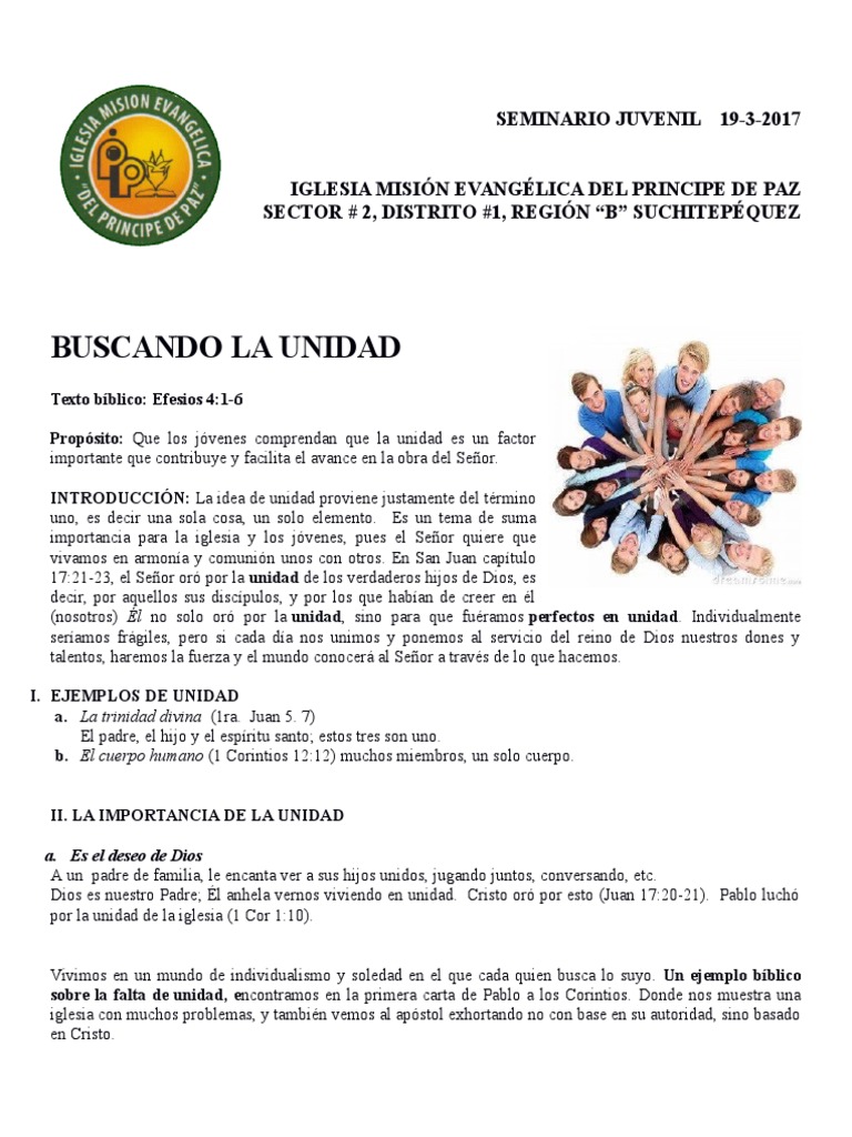 La Unidad en la Iglesia Juvenil | PDF | Cristo (título) | Pablo el apóstol