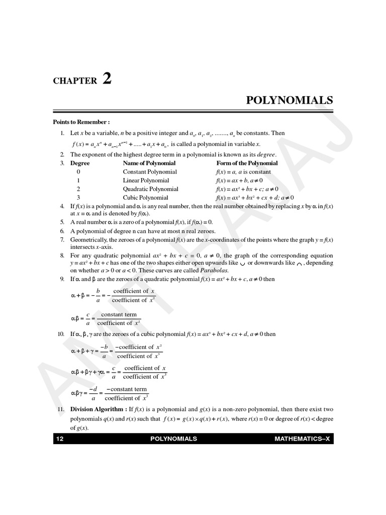 2 Po1 Pdf Quadratic Equation Polynomial