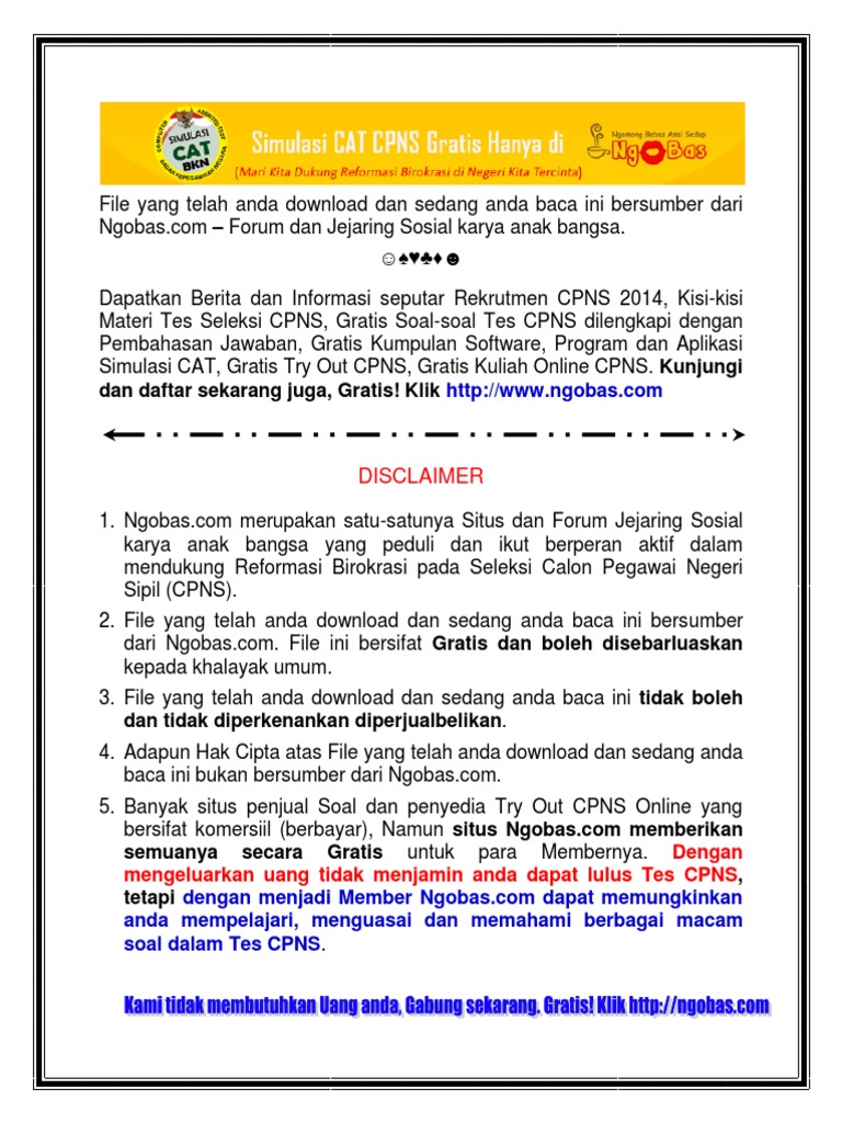 Download Contoh Soal Cat Cpns Gratis Contoh Soal Terbaru Download Contoh Soal Cat Cpns Gratis Contoh Soal Terbaru