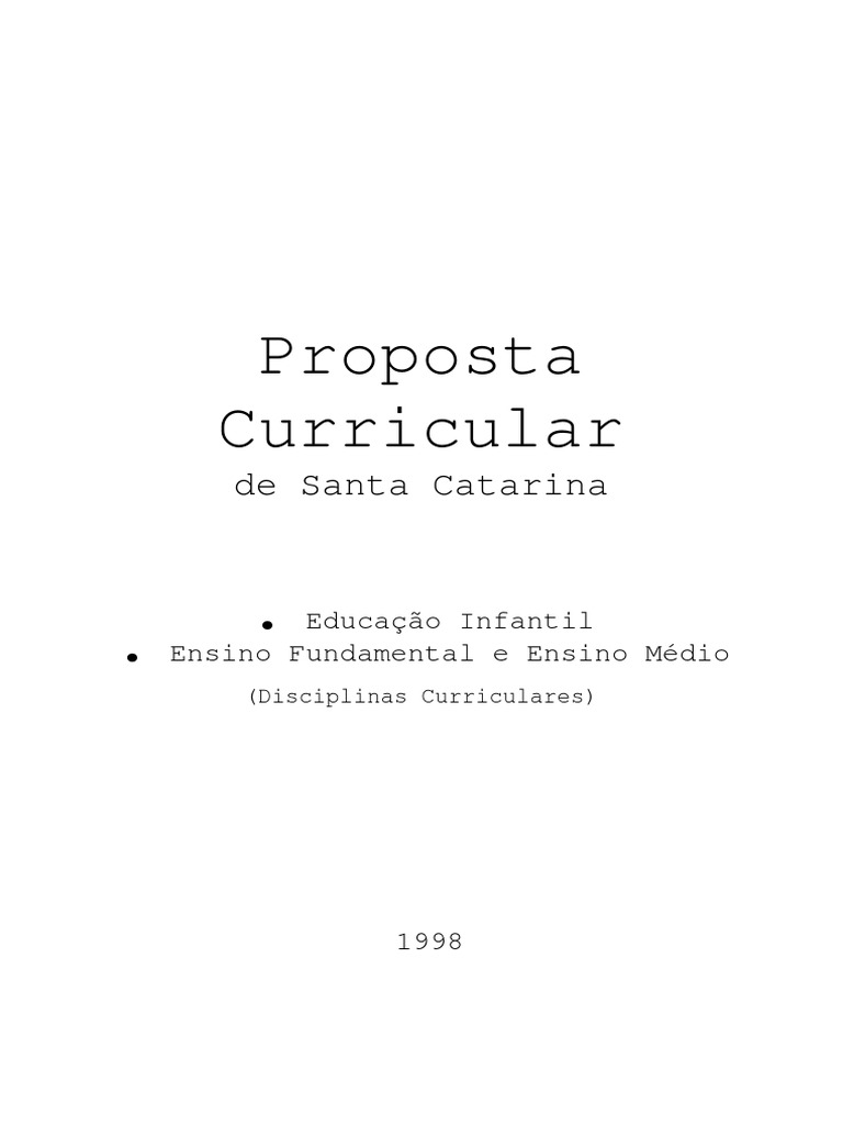 Proposta Curricular SC PDF PDF Pré-escola Sociologia