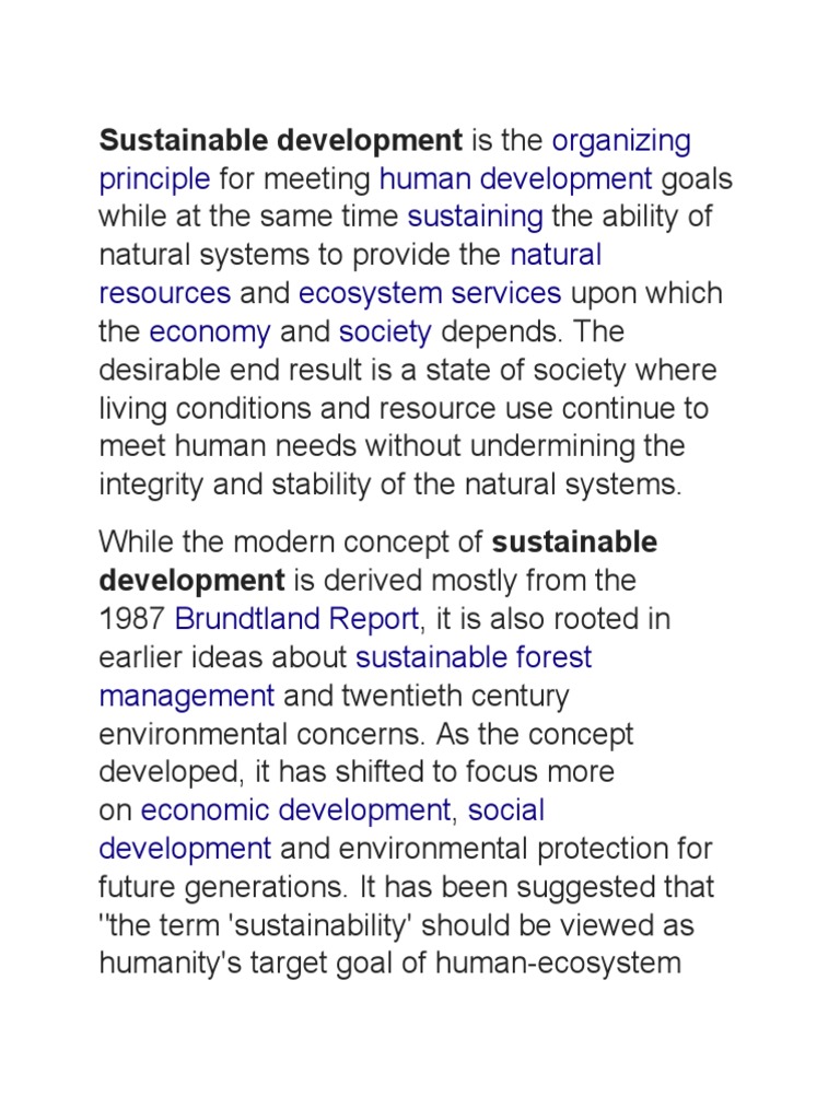 Sustainable Development Is The | PDF
