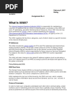 What Is IANA?: Galas, Mel Rose A. February 8, 2017 ECE 5202 Rating 12-74731 Assignment No. 4