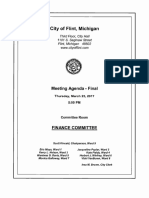 Flint City Council Finance Committee Agenda for March 23, 2017