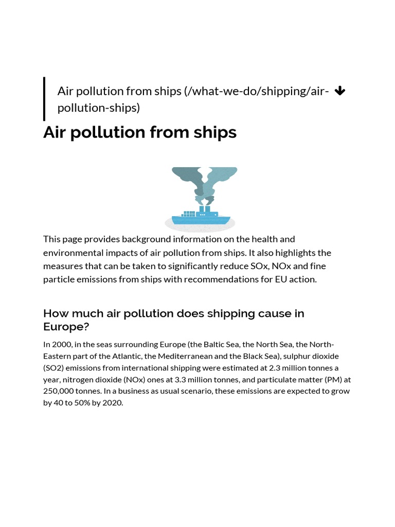 Air Pollution From Ships | PDF | N Ox | Air Pollution