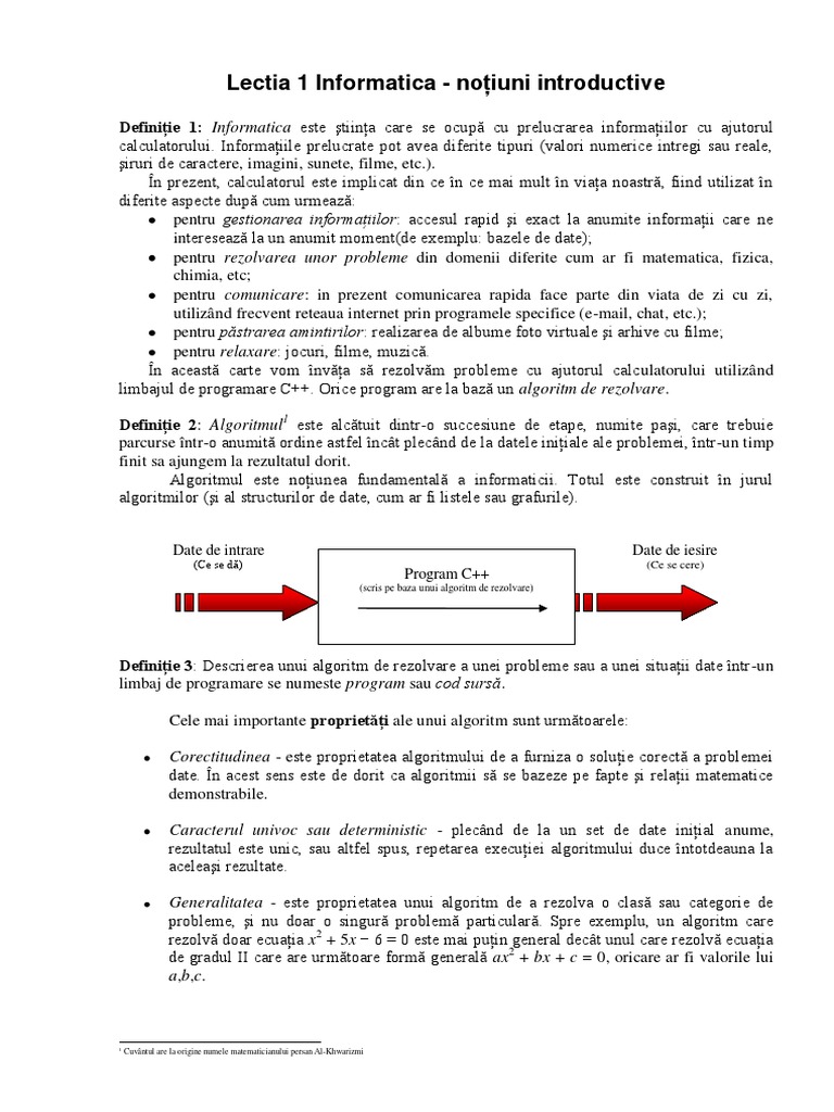Introducere in Programare | PDF