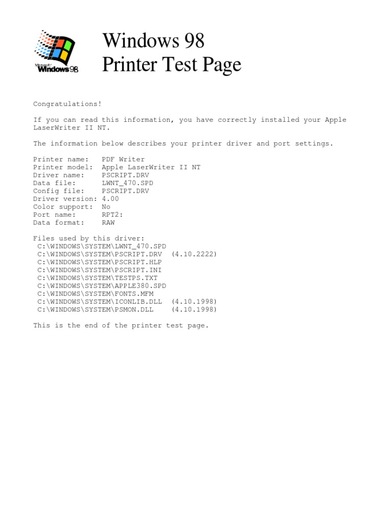 Apple LaserWriter II NT Printer Setup | PDF