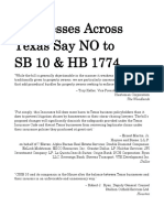 Businesses Across Texas Say NO To SB 10 & HB 1774 (3-23-17)