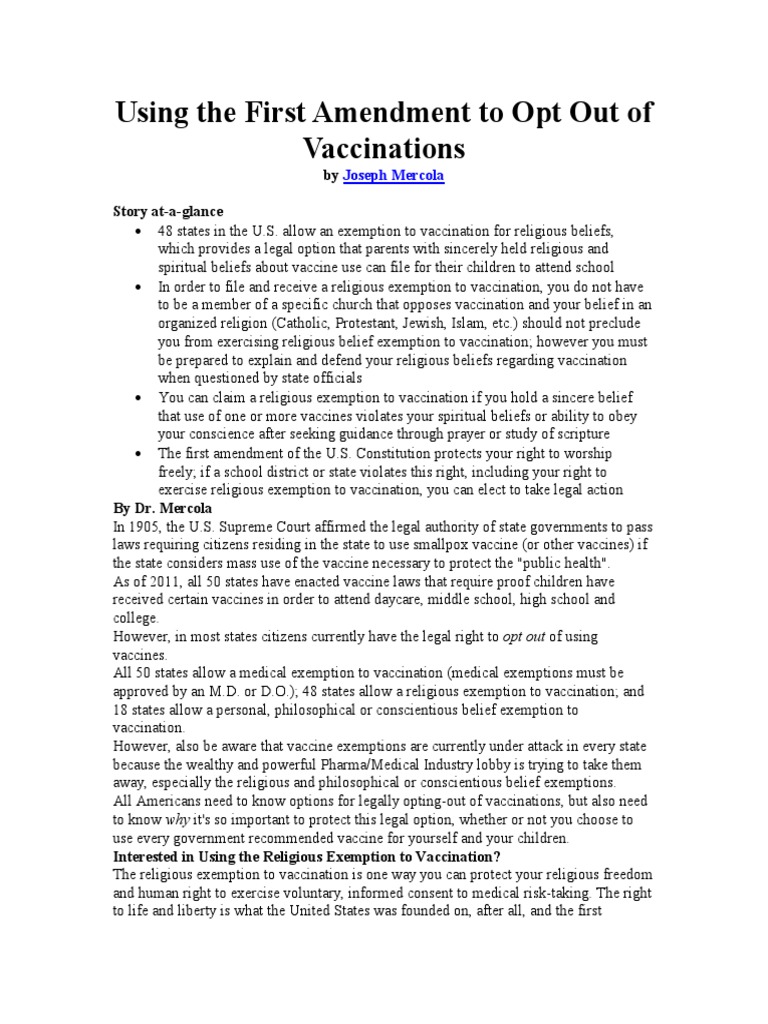 Opt Out of Vaccinations | PDF | Vaccines | Pharmaceutical Industry