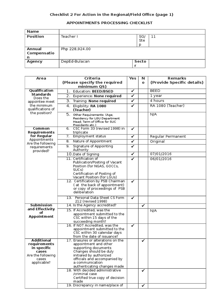 Sample Checklist for DepEdBulacan.doc Politics Justice