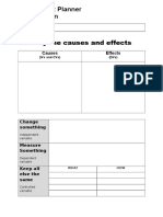 Identify The Causes and Effects: Experiment Planner My Question
