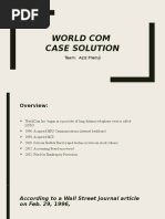 World Com Case Solution: Team: Aziz Premji