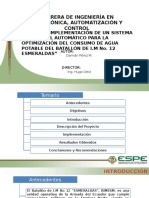 Diseño e Implementación de Un Sistema de Control Automático para La Optimización Del Consumo de Agua Potable Del Batallón de I.M. Nº. 12 Esmeraldas