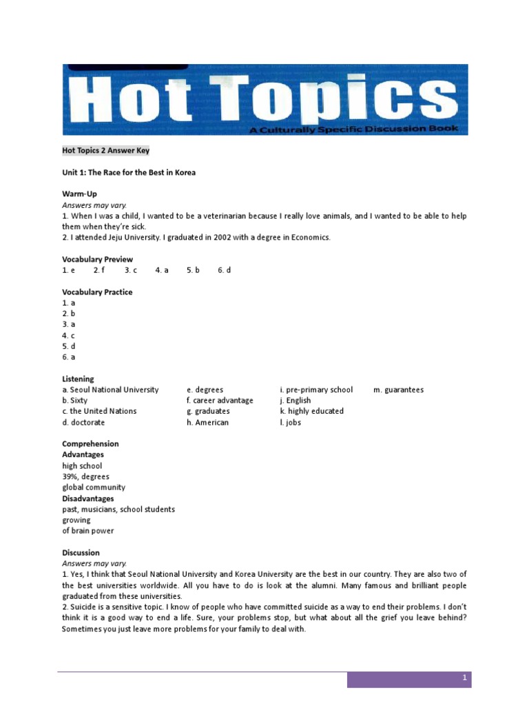 Hot Topics 2 South Korea International Politics