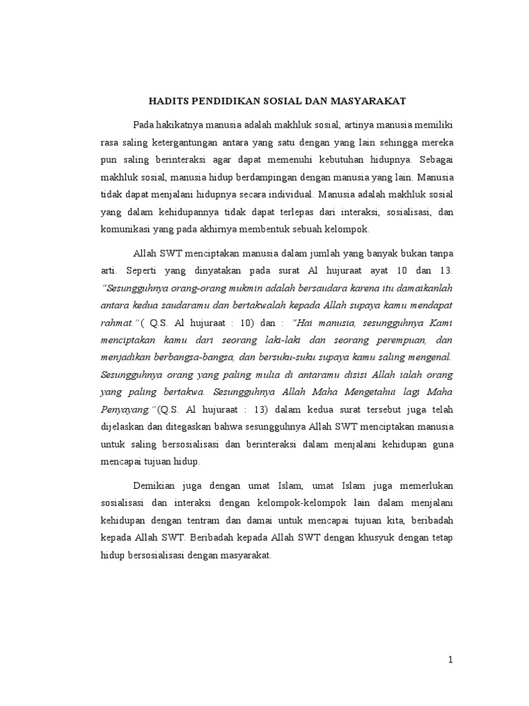 Hadits Tentang Pendidikan Sosial Gambar Islami