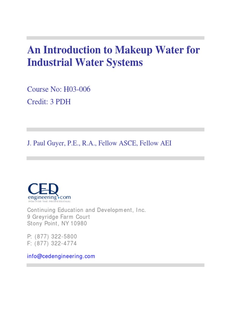 Intro To Makeup Water For Industrial Water Systems | PDF | Ion Exchange ...