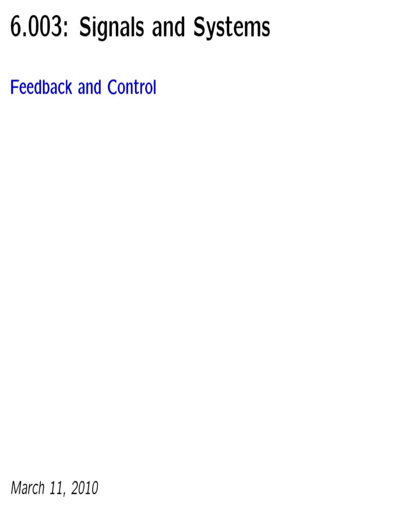 Lec11 Feedback & Control PDF Insulin Feedback