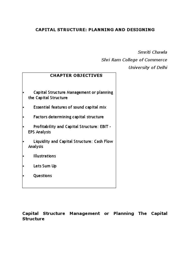 Capital Structure 1 | PDF | Capital Structure | Financial Capital