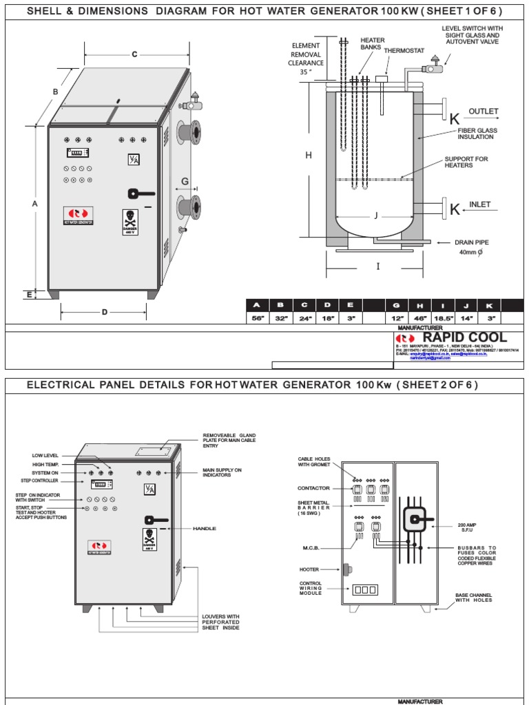 Electric Hot Water Generator Water Heating Electrical Wiring