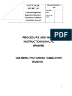 Cultural Properties Regulation Division-Procedure and Work Instruction Manual